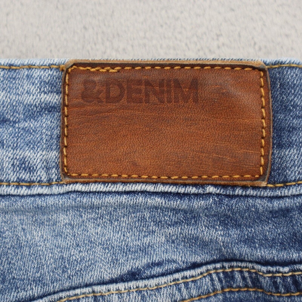 HM Pants Womens 28 Blue Denim Low Waist Boot Cut Flat Front Jeans Bottoms - Picture 4 of 16